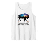 Save Our National Parks Vintage Bison Forest Starscape Tank Top