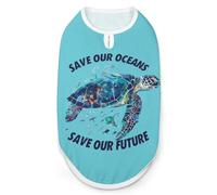 Save Our Oceans Earth Day Dog Shirt Sleeveless Pet Clothes Summer T-Shirts Tank Top for Small Puppy Cat
