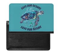 Save Our Oceans Earth Day Passport Holder Travel Wallet Cover Case with Card Slot Organiser for Men Women