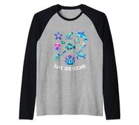 Save Our Oceans Ocean Conservation Marine Life Raglan Baseball Tee