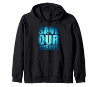 Save Our Oceans Protect Earth World Ocean Day Shark Lovers Zip Hoodie