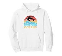 Save Our Oceans Retro Orca Whale Marine Biologists Pullover Hoodie