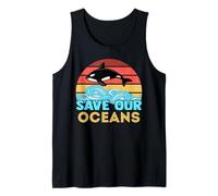 Save Our Oceans Retro Orca Whale Marine Biologists Tank Top