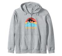 Save Our Oceans Retro Orca Whale Marine Biologists Zip Hoodie