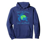 SAVE OUR OCEANS SAVE OUR PLANET Sea Turtle Climate Activist Pullover Hoodie