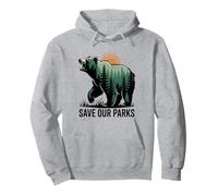 Save Our Parks Bear Forest Nature Conservation Pullover Hoodie