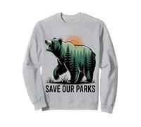 Save Our Parks Bear Forest Nature Conservation Sweatshirt