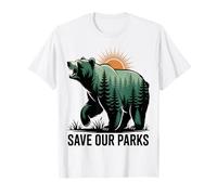 Save Our Parks Bear Forest Nature Conservation T-Shirt