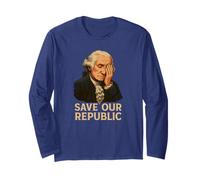 Save Our Republic George Washington Facepalm Protest Long Sleeve T-Shirt