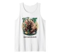 Save Our Wildlife Bear Deer Birds Forest Conservation Tank Top