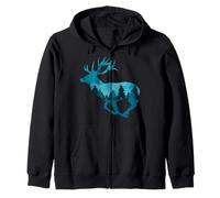 "Save Our Woods" Environmental Protection Deer Nature Lovers Zip Hoodie