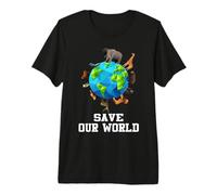 Save Our World Animals Around The Earth Funny Earth Day Premium T-Shirt