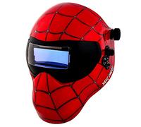 Save Phace Auto Darkening Welding Helmet Spiderman Gen Y - Ear to Ear Vision Welder Hood with 2nd Largest Viewing Mask for SMAC/MIG/TIG/SPOT - 2 ARC Sensors Solar Powered and Grind Mode (3012336)