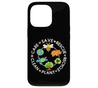 Save Rescue Recycle Clean Crayon Kids Earth Day Boys Girls Case for iPhone 13 Pro