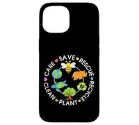 Save Rescue Recycle Clean Crayon Kids Earth Day Boys Girls Case for iPhone 15