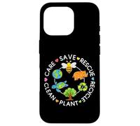 Save Rescue Recycle Clean Crayon Kids Earth Day Boys Girls Case for iPhone 16 Pro