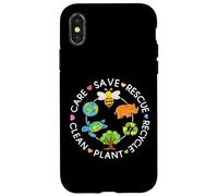 Save Rescue Recycle Clean Crayon Kids Earth Day Boys Girls Case for iPhone X/XS