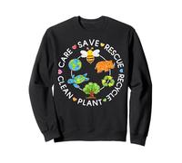 Save Rescue Recycle Clean Crayon Kids Earth Day Boys Girls Sweatshirt