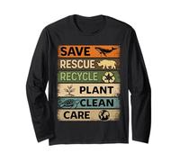 Save Rescue Recycle Plant Care Earth Day Long Sleeve T-Shirt