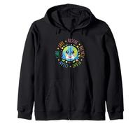 Save Rescue Recycle Plant Clean Care - Climate Earth Day Zip Hoodie