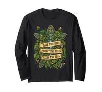 Save Sea Turtles The Bees Protect Trees Seas Nature Earth Long Sleeve T-Shirt