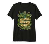 Save Sea Turtles The Bees Protect Trees Seas Nature Earth Premium T-Shirt