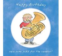 Save Some Puff Music Themed Birthday Greetings Card by Artist Rosie Brooks. Card is 150mm Square.
