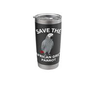 Save The African Grey Parrot Cute Exotic Bird Stainless Steel Insulated Tumbler