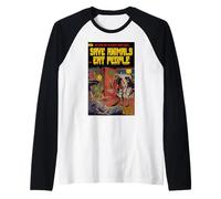Save The Animals Eat People Vegan Animal Liberation Raglan Baseball Tee