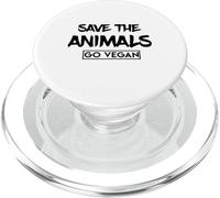 Save The Animals Go Vegan - Love Veggies, Vegetarian, Peace PopSockets PopGrip for MagSafe
