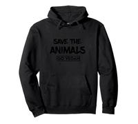 Save The Animals Go Vegan - Love Veggies, Vegetarian, Peace Pullover Hoodie