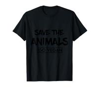 Save The Animals Go Vegan - Love Veggies, Vegetarian, Peace T-Shirt