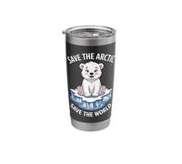 Save the Arctic, Save the World Climate Change Earth Day Stainless Steel Insulated Tumbler