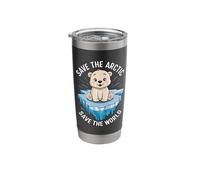 Save the Arctic, Save the World Climate Change Earth Day Stainless Steel Insulated Tumbler