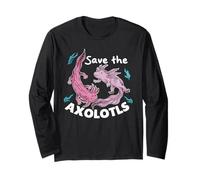 Save The Axolotls Cute Axolotl Protect The Axolotls Long Sleeve T-Shirt