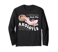 Save The Axolotls Cute Axolotl Protect The Axolotls Long Sleeve T-Shirt