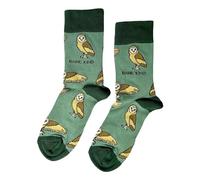 Save The Barn Owls Green Unisex Novelty Ankle Socks Adult UK Size 7-11