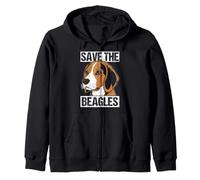 SAVE THE BEAGLES Funny Dog Lover Gift Zip Hoodie