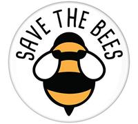 Save The Bees Badge White 3.1x3.1cm Apparel Pin