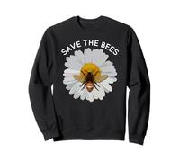 Save The Bees Daisy & Bee White and Yellow Blossom Flower Sweatshirt