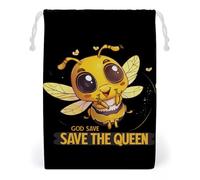Save The Bees Drawstring Bags Portable Makeup Pouch Gift Bag Storage Organiser