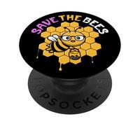 Save The Bees Earth Day Cute Environmental Climate Change PopSockets Adhesive PopGrip