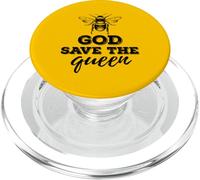 Save The Bees Earth Day God Save The Queen PopSockets PopGrip for MagSafe