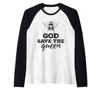 Save The Bees Earth Day God Save The Queen Raglan Baseball Tee