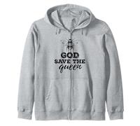 Save The Bees Earth Day God Save The Queen Zip Hoodie