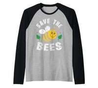 Save The Bees Earth Day Raglan Baseball Tee