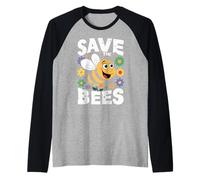 Save The Bees Earth Day Save Our Planet Environmental Raglan Baseball Tee