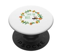 Save The Bees - Flowers, Hives, Earth Day, Environment Gift PopSockets Adhesive PopGrip