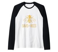 Save The Bees -Flowers, Hives, Earth Day, Environment, Peace Raglan Baseball Tee
