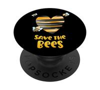 Save the Bees Heart Apiary Bee Beekeeper Earth Day Men Women PopSockets Adhesive PopGrip
